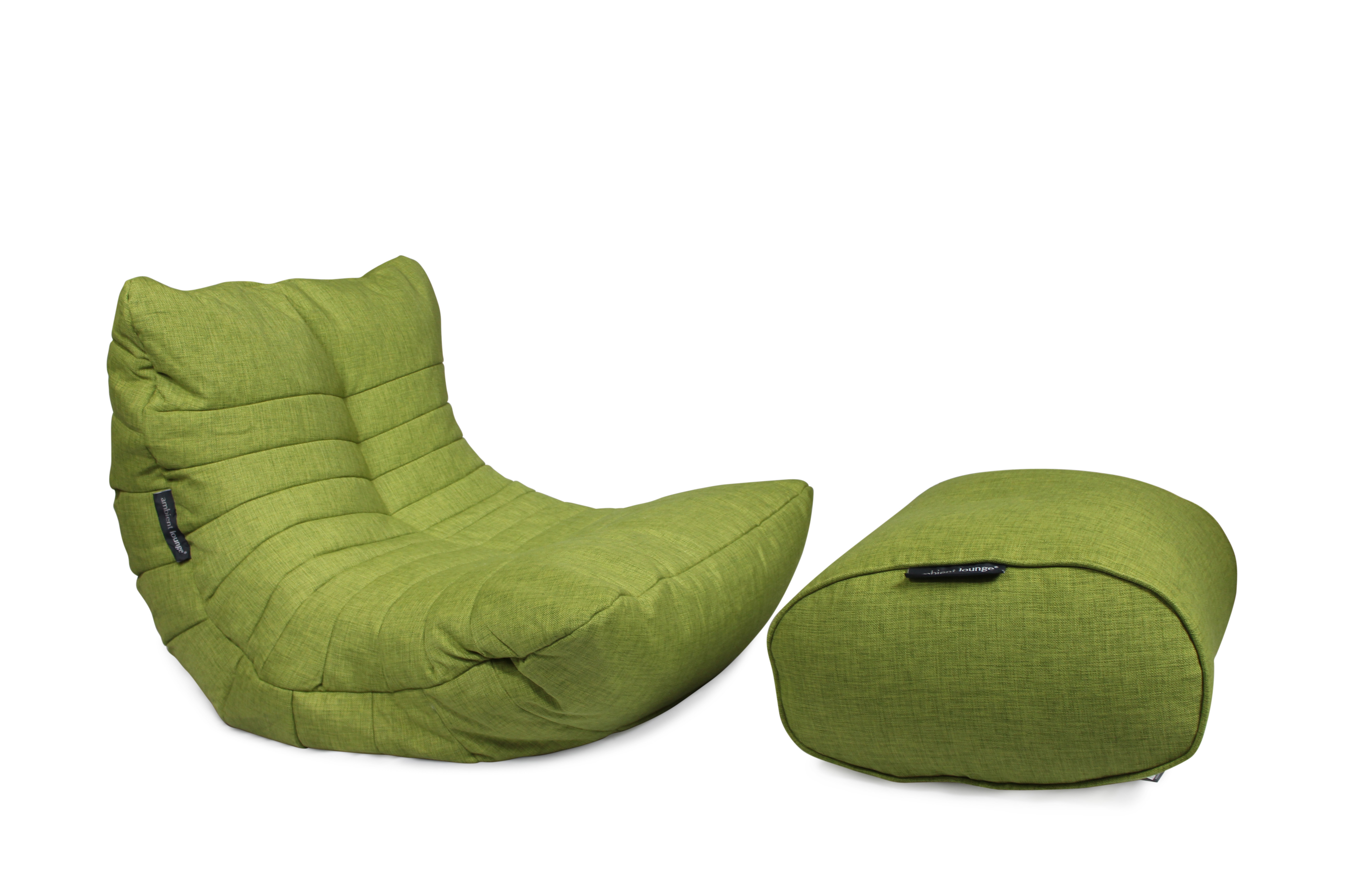 Ambient Lounge Acoustic Sofa and Ottoman in Lime Citrus 