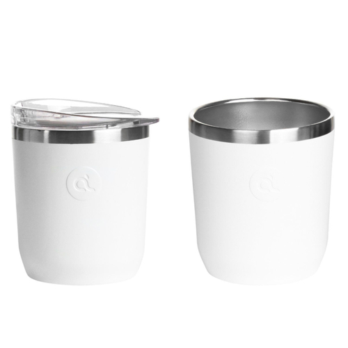 Stainless Steel Drink Cup - 300ml White/White (Set of 2)