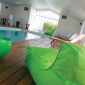 green studio lounger bean bag