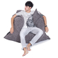 grey flat pillow made of bean bags by Ambient Lounge