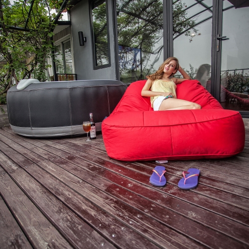 red satellite twin bean bag