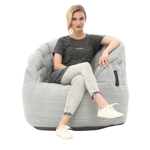 silver large bean bag sofa